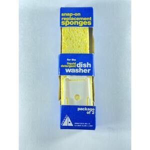 Arrow Snap-On Dishwasher Liquid Detergent Replace Sponges 2PK Made In USA #00008